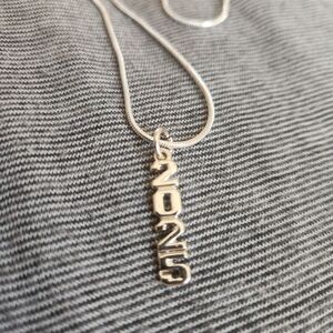 Chic Silver Name Necklace for Kids